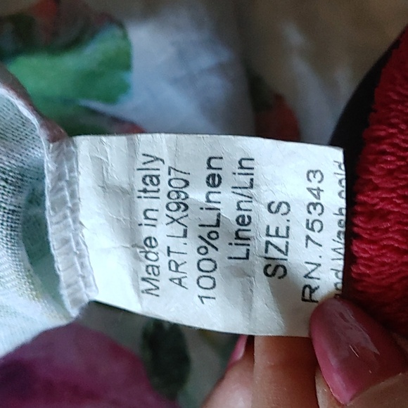 Lungo L'arno 100% Italian Linen Floral Palm Dress SZ.S NWT - Picture 5 of 7